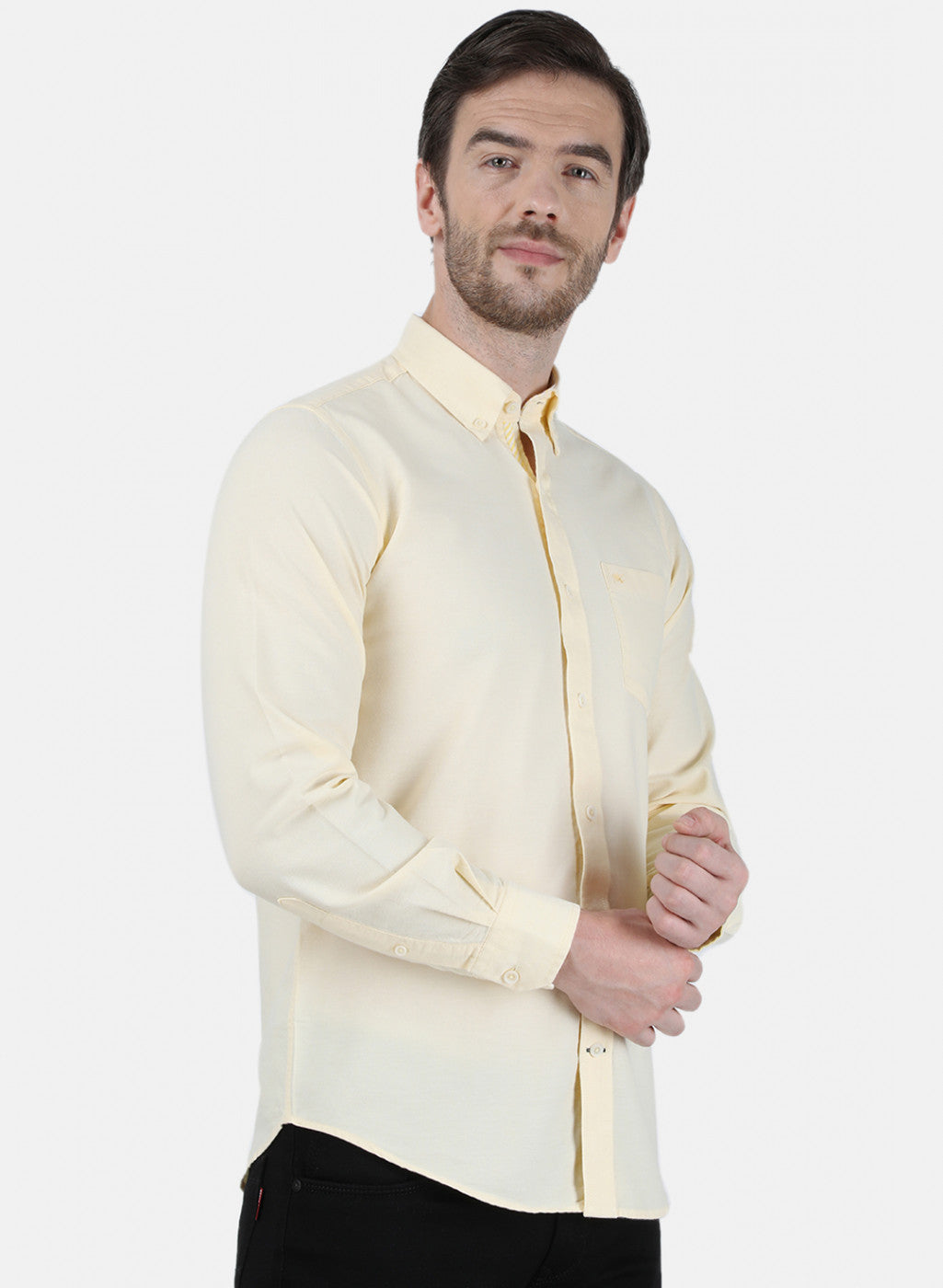 Mens Yellow Solid Shirt