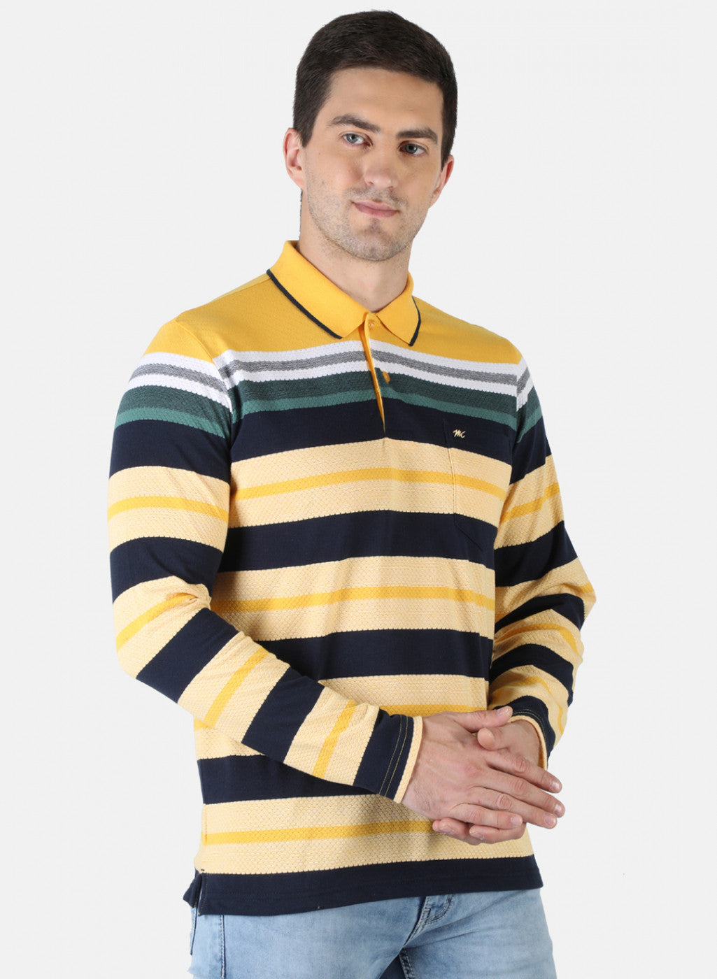 Men Yellow Stripe T-Shirt