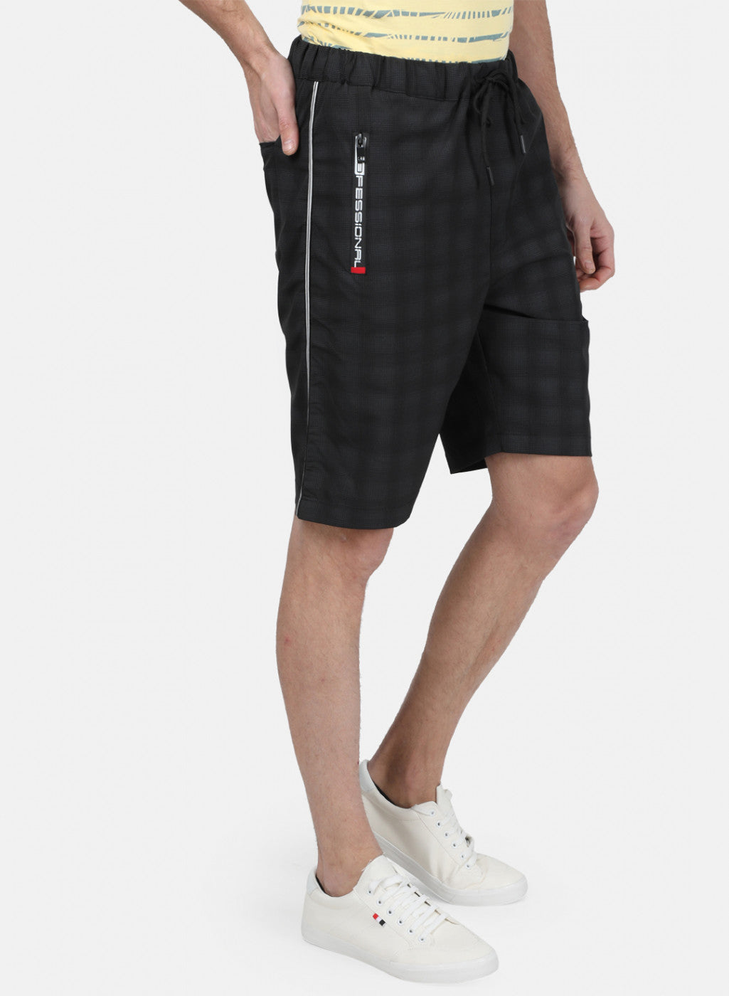 Mens Black Printed Short