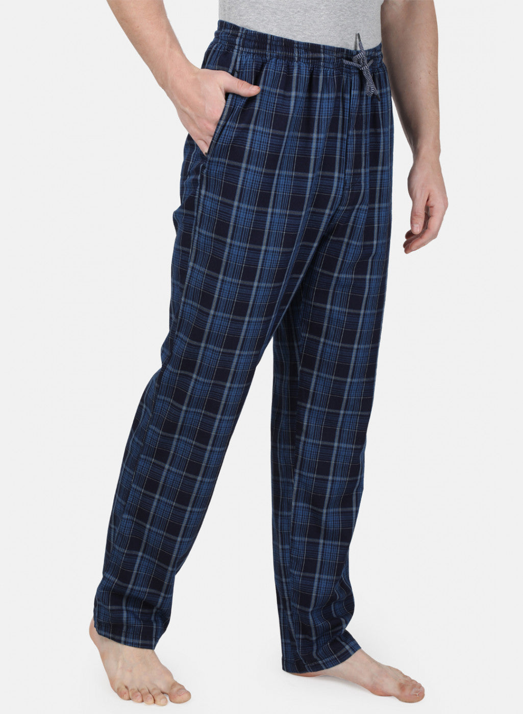 Mens NAvy Blue Check Lower