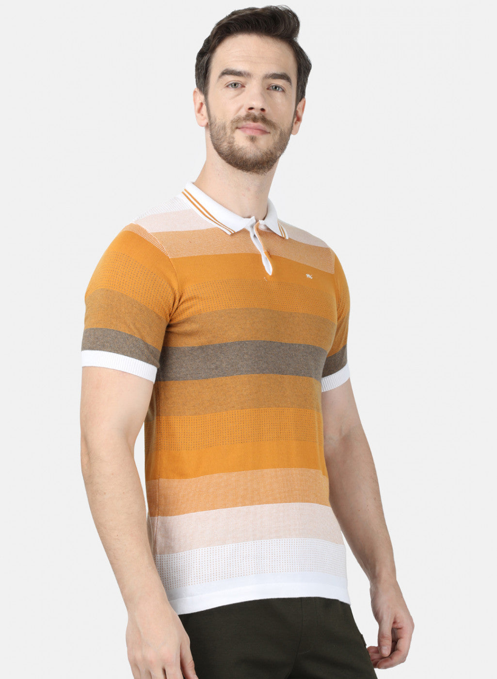 Mens Mustard Plain T-Shirt