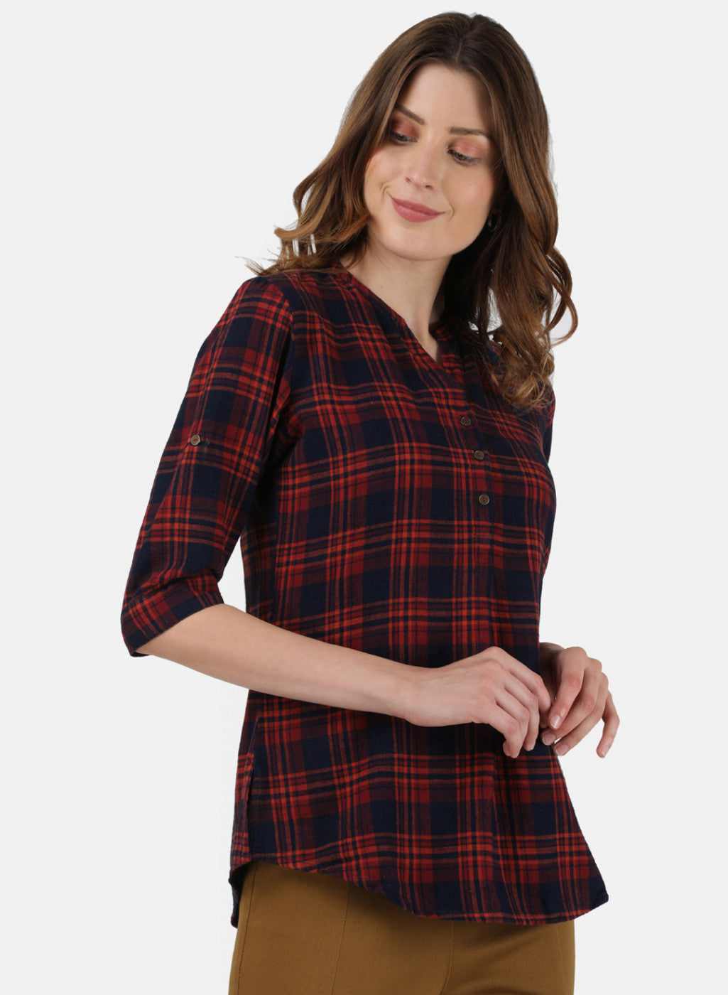 Womens Red Check Top