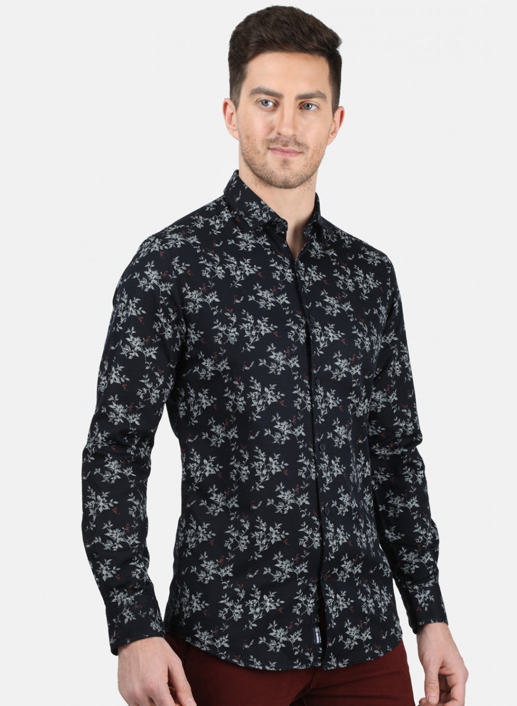 Mens NAvy Blue Printed Shirt