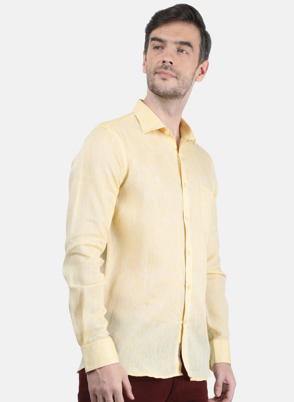 Men Yellow Solid Shirt