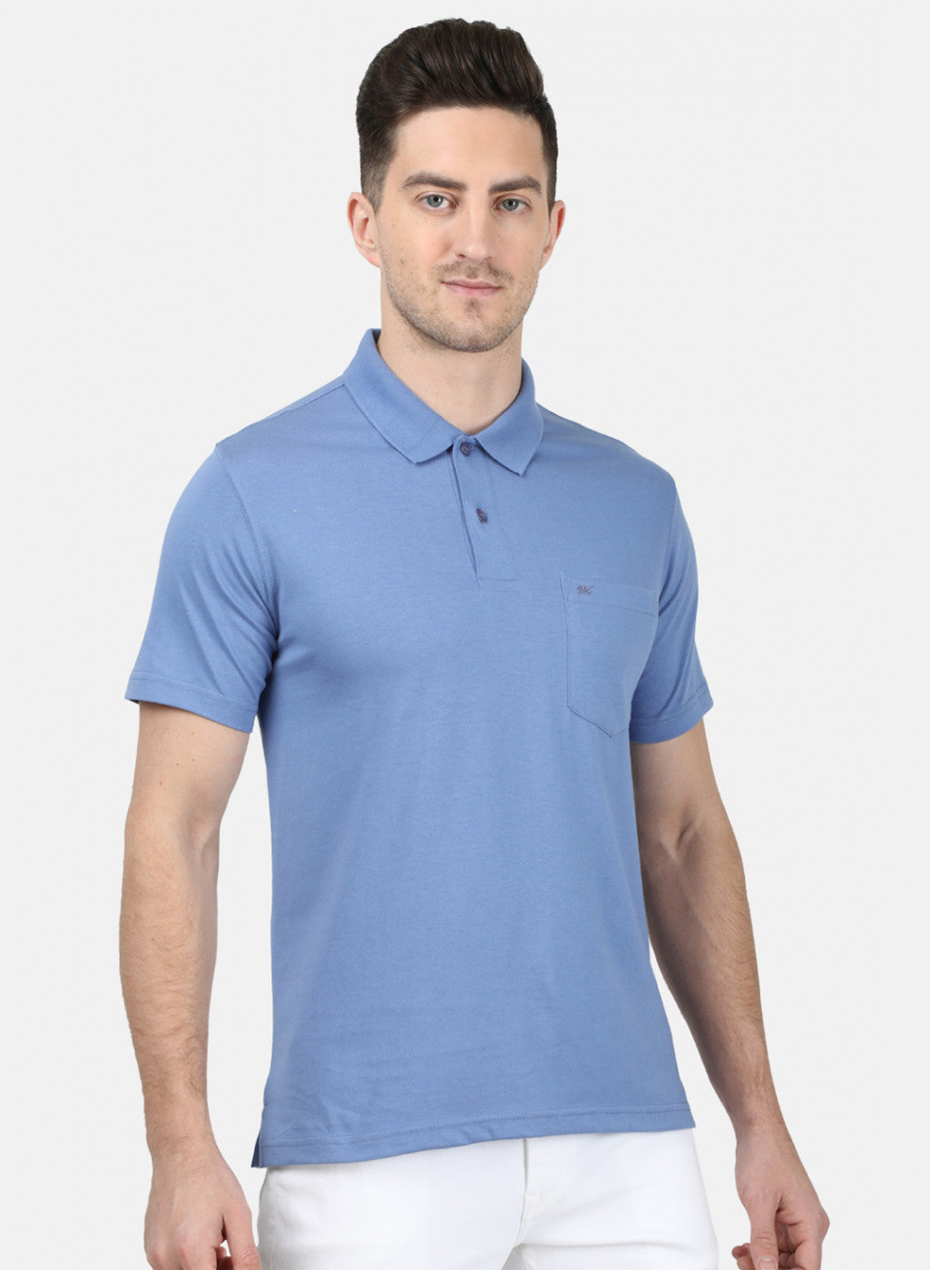 Mens Blue Plain T-Shirt
