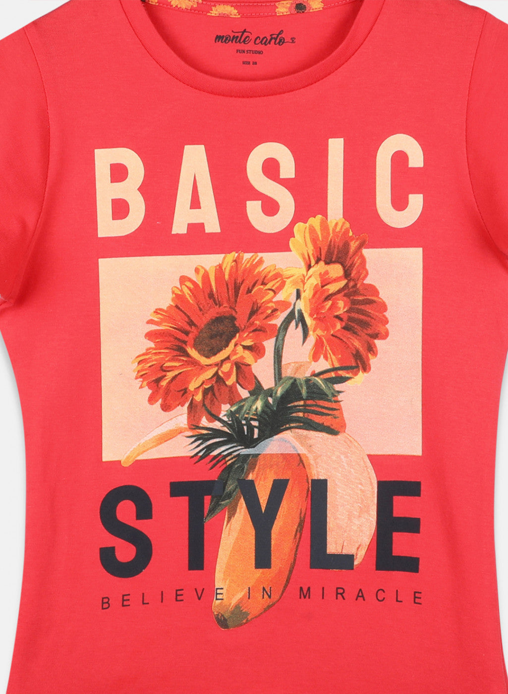 Girls Dark Pink Printed Capri Set