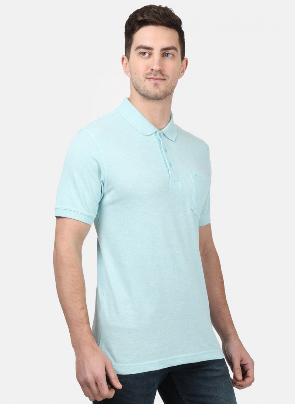 Mens Sky Blue Plain T-Shirts