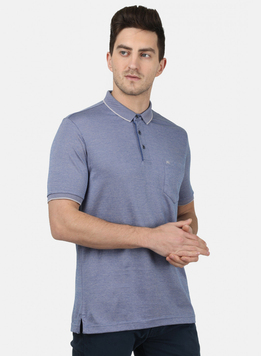 Mens Blue Plain T-Shirt