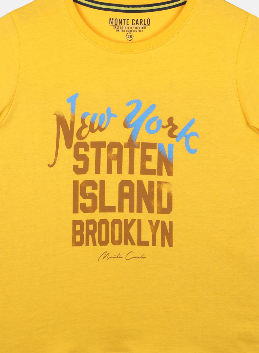 Boys Black & Mustard Printed T-Shirt
