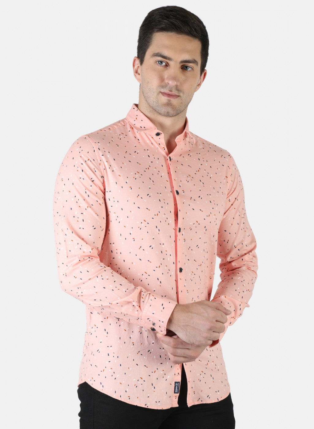 Men Peach Printed Shirt