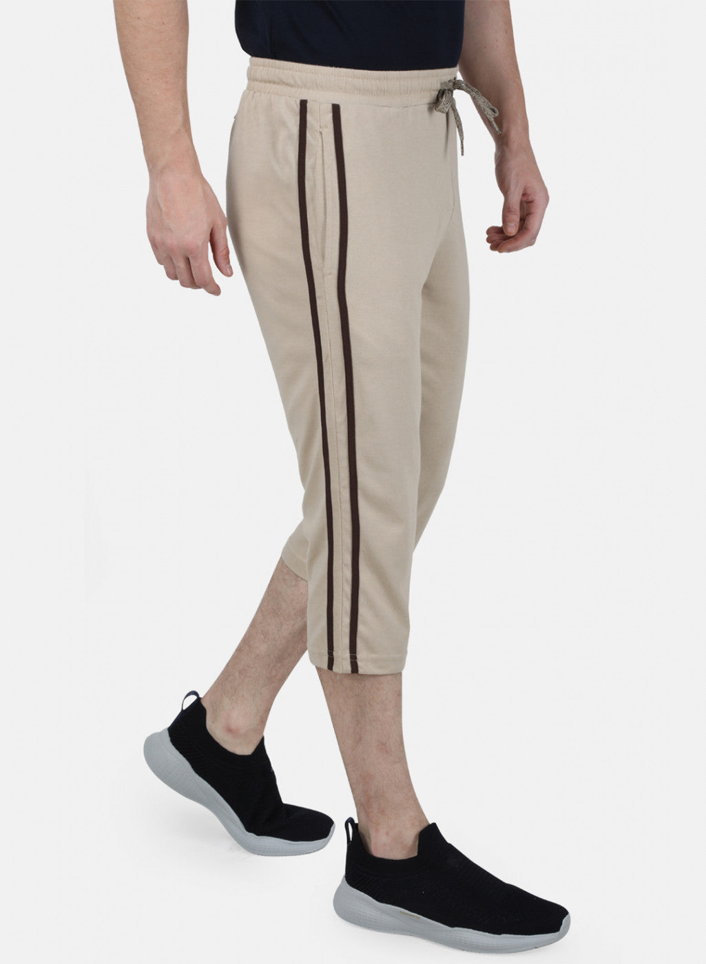 Mens Light Brown Plain Capri