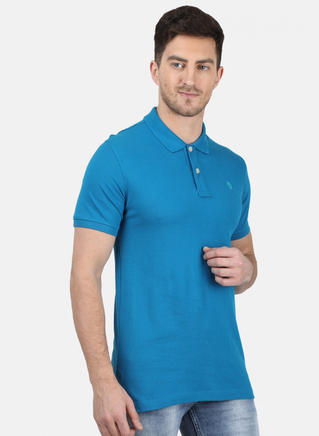 Mens Blue Plain T-Shirt