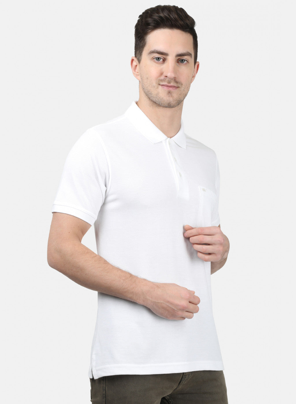 Mens White Plain T-Shirts