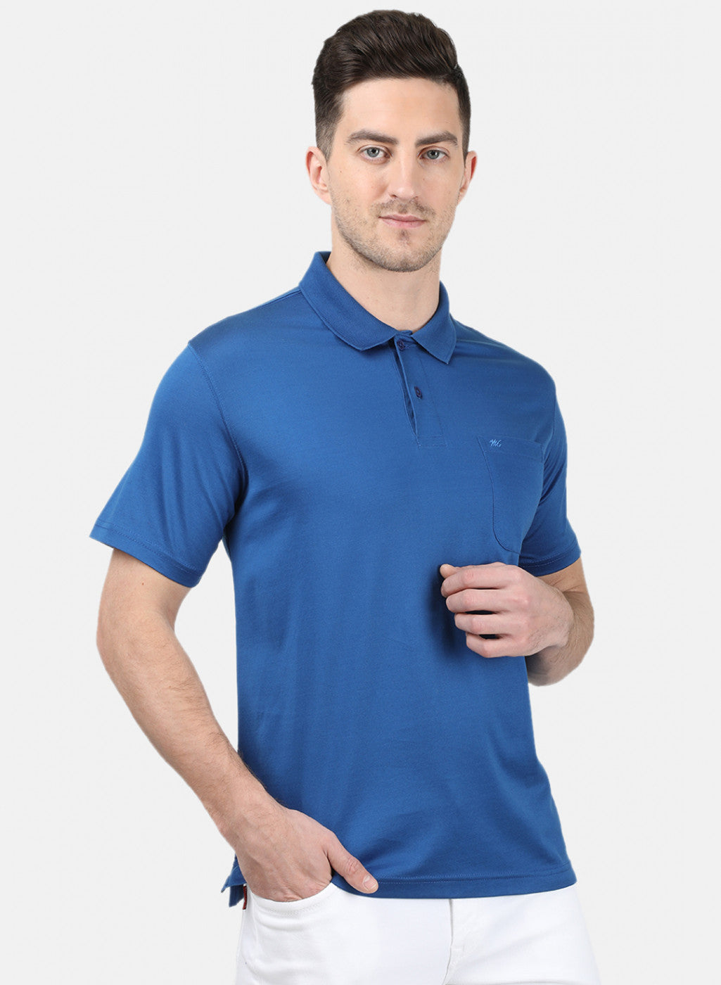 Mens Blue Plain T-Shirt