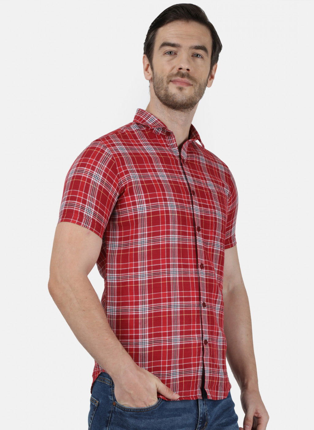 Mens Red Check Shirt