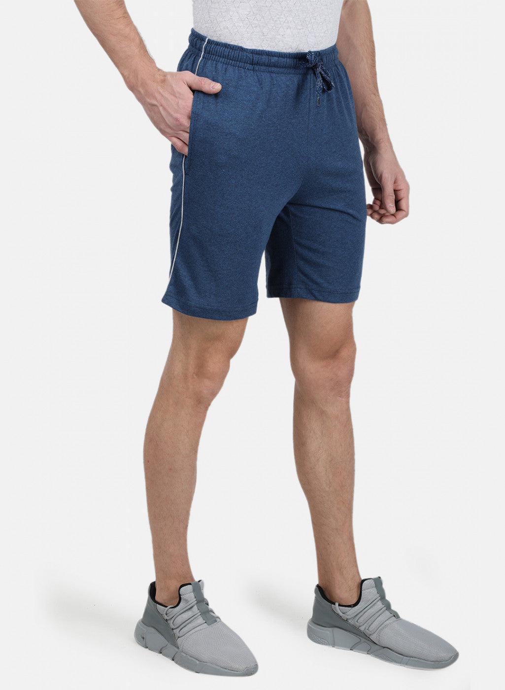 Mens NAvy Blue Plain Bermuda