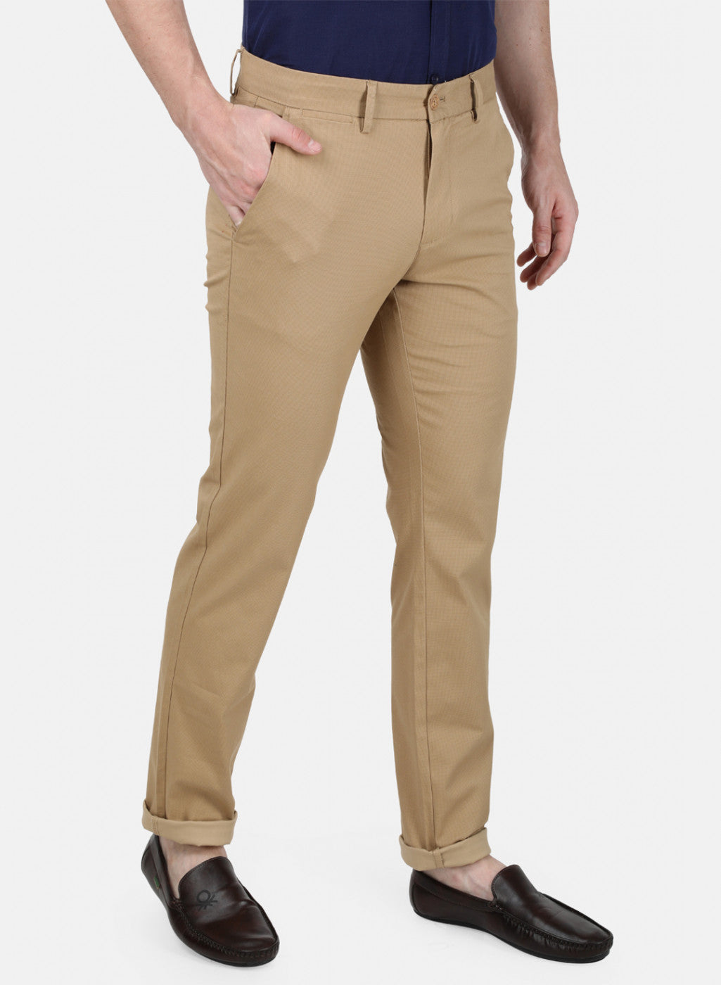 Mens Khaki Slim Trouser