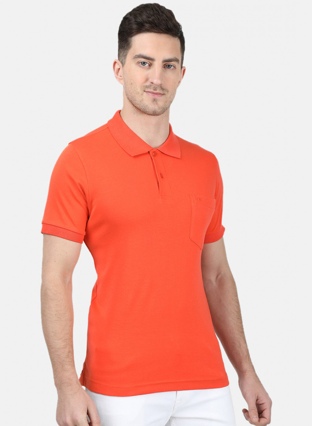 Mens Orange Plain T-Shirt