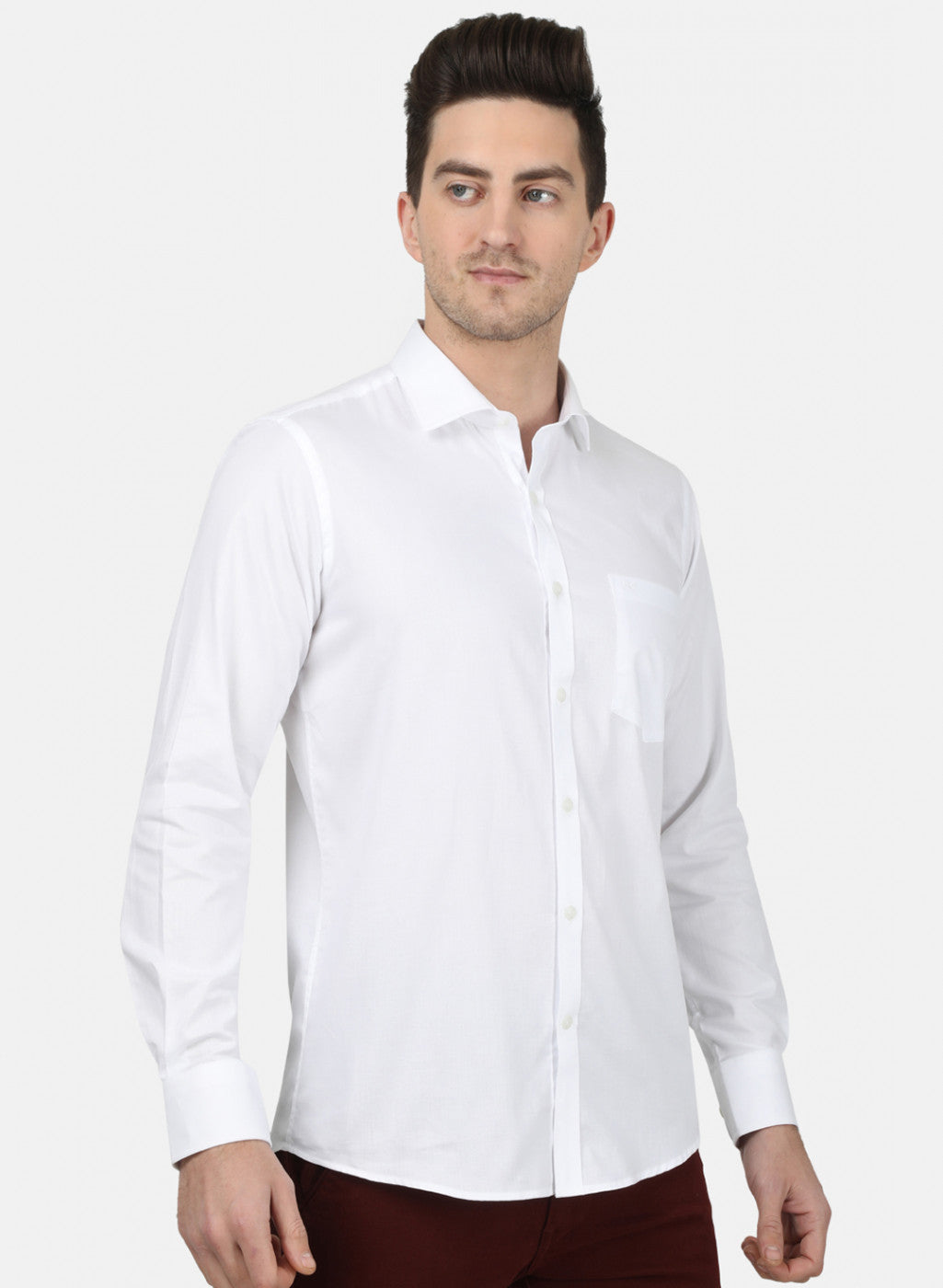 Mens White Printed Shirt