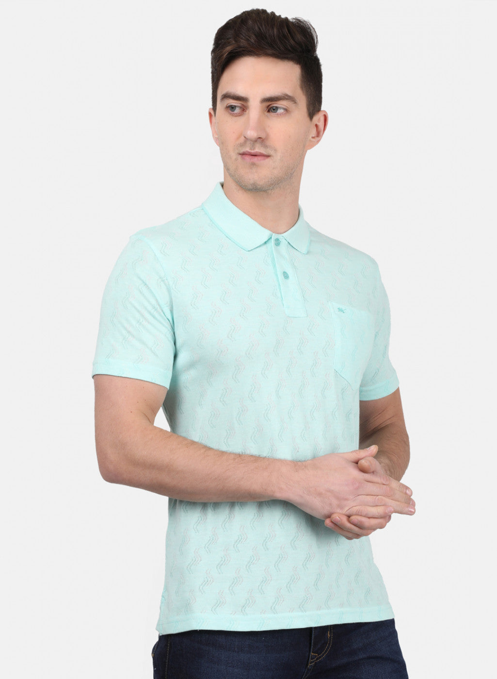 Mens Sea Green Stripe T-Shirt