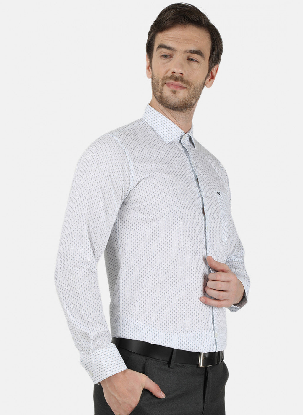 Mens Blue Printed Shirt