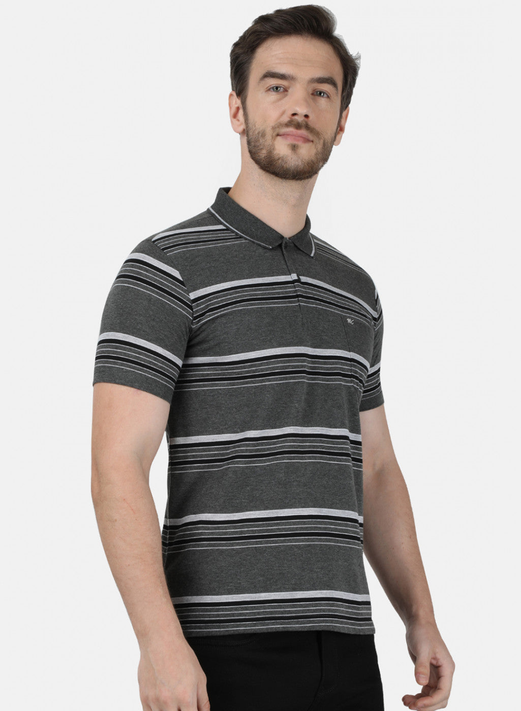 Mens Grey Stripe T-Shirt