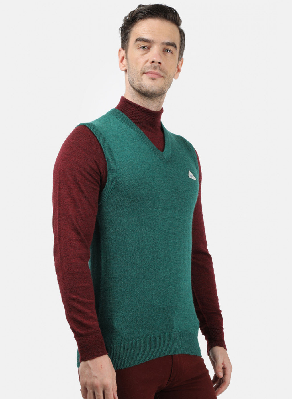 Men Green Solid Sweater