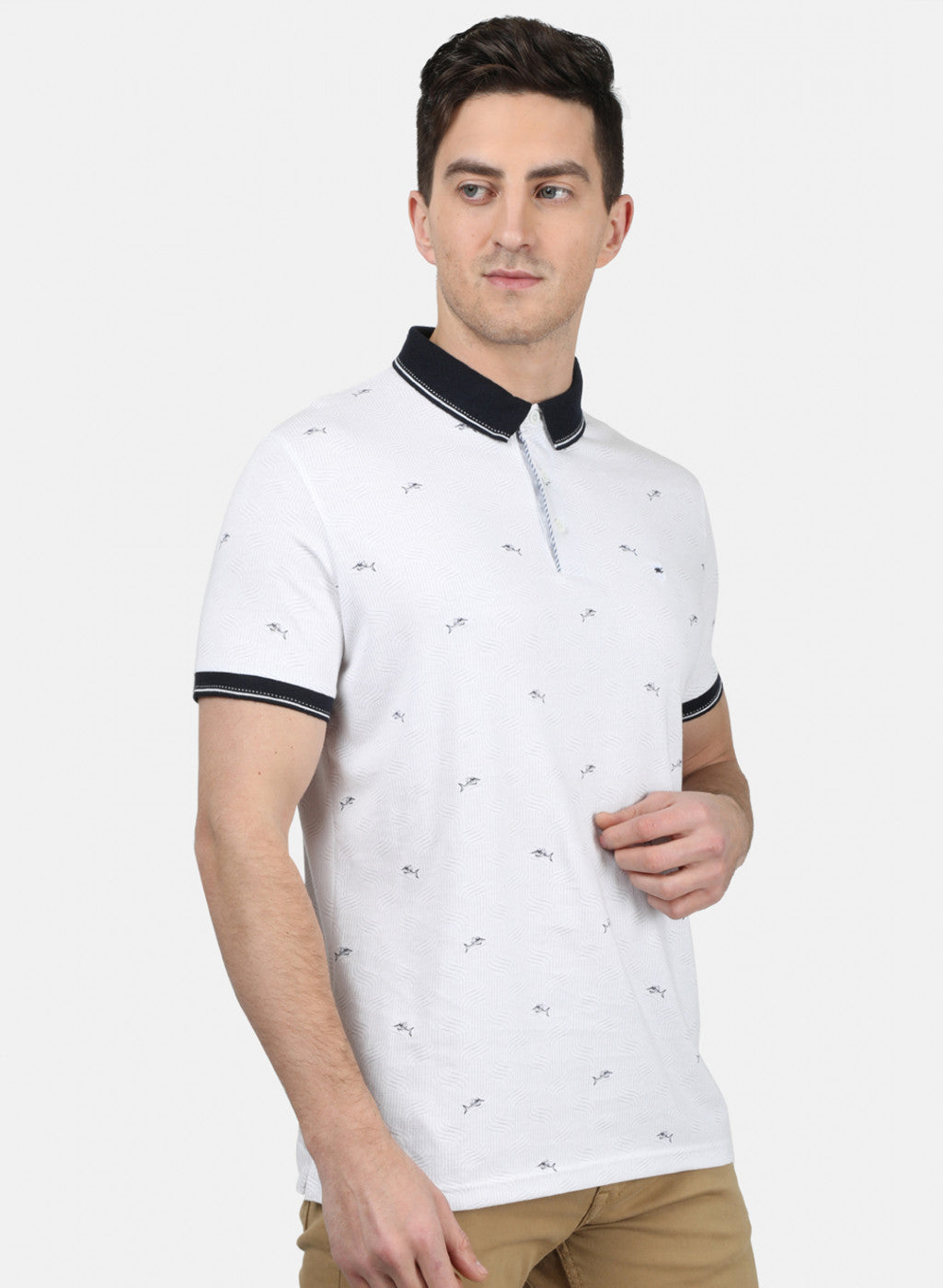 Mens White Printed T-Shirt