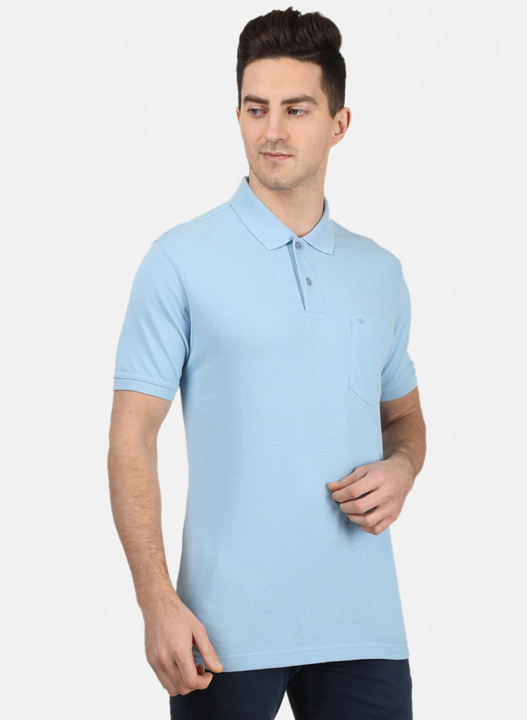 Mens Blue Plain T-Shirt