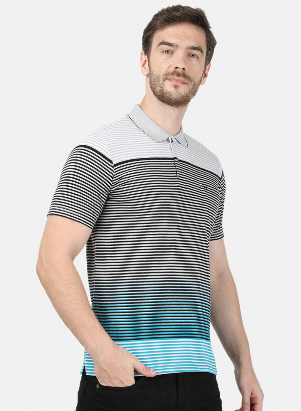 Mens Grey Stripe T-Shirt