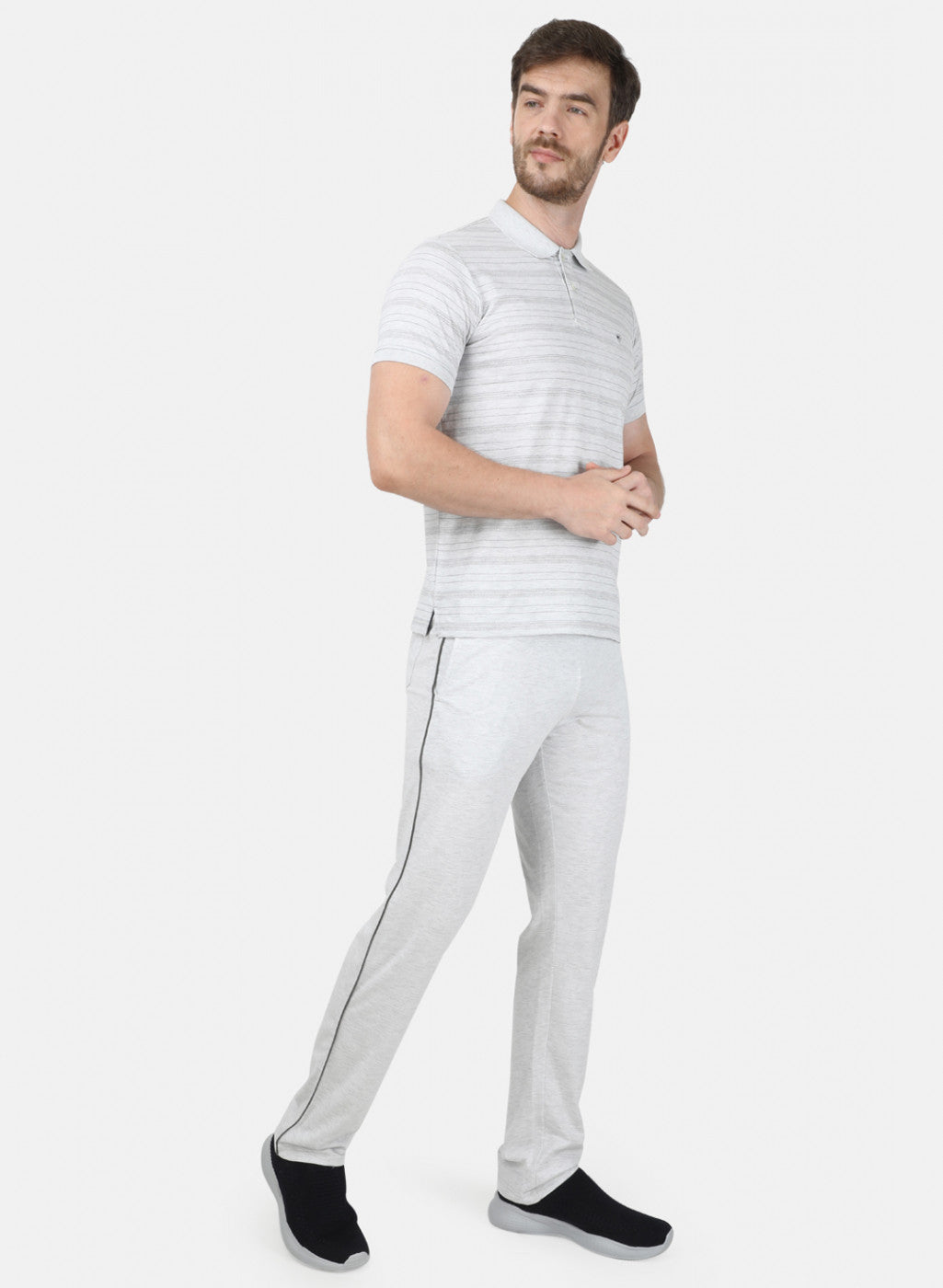 Mens Grey Stripe Lower Set