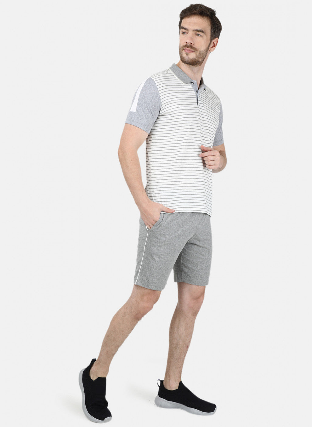 Mens White Stripe 3 Pc Combo Set