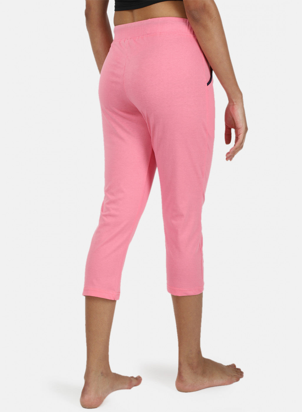 Womens Pink Plain Capri
