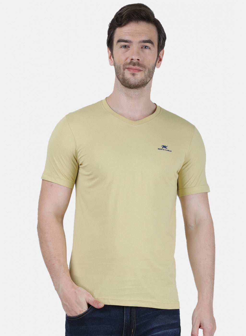 Mens Multi Color Plain T-Shirt