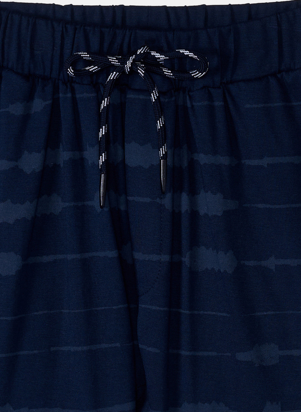 Boys Navy Blue Printed Bermuda