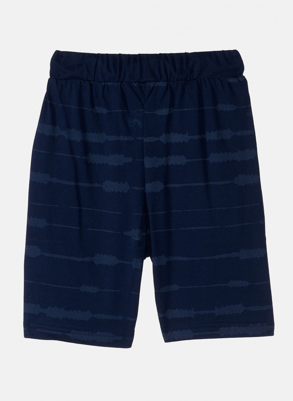 Boys Navy Blue Printed Bermuda