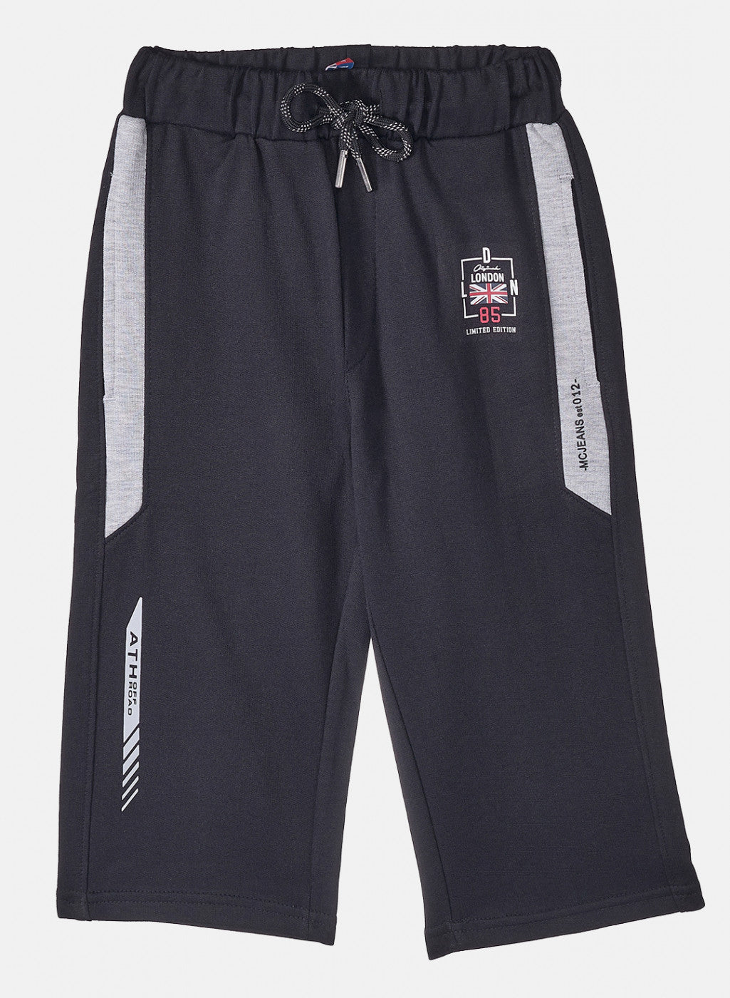 Boys Black Printed Capri