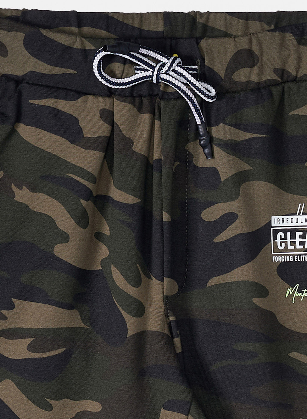 Boys Olive Printed Capri