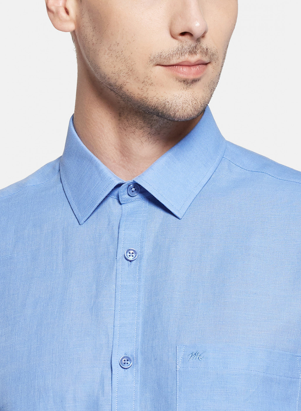Mens Blue Solid Shirt