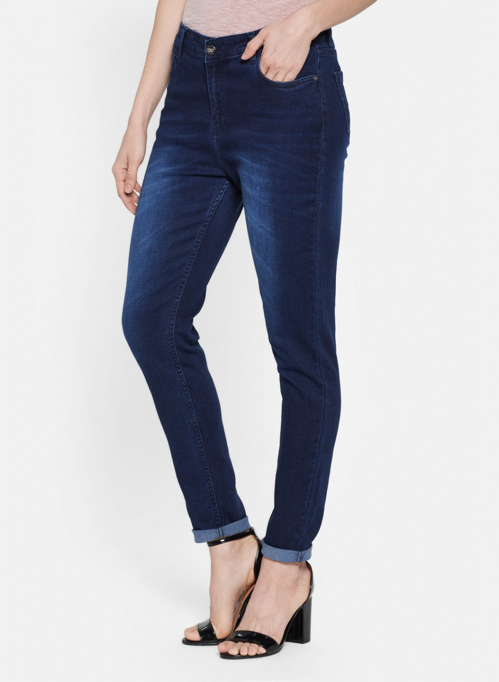 Womens Navy Blue Regular Denim