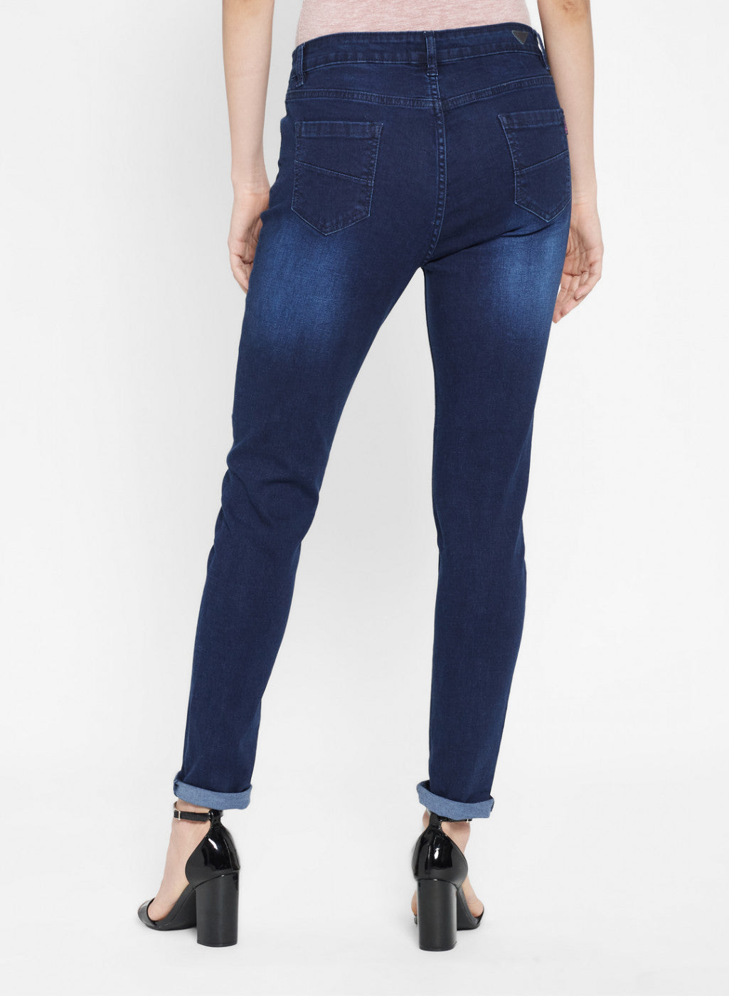 Womens Navy Blue Regular Denim