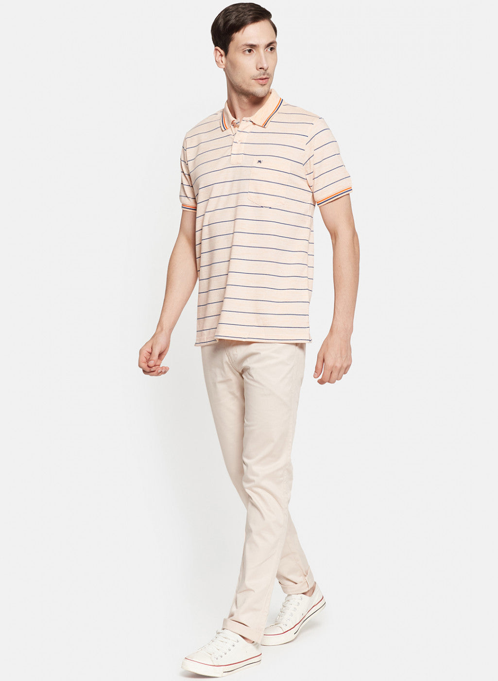 Mens Orange Stripe T-Shirt