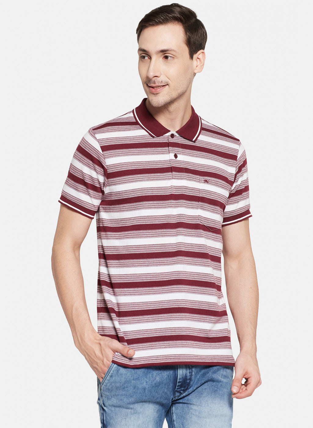 Mens Maroon Stripe T-Shirt