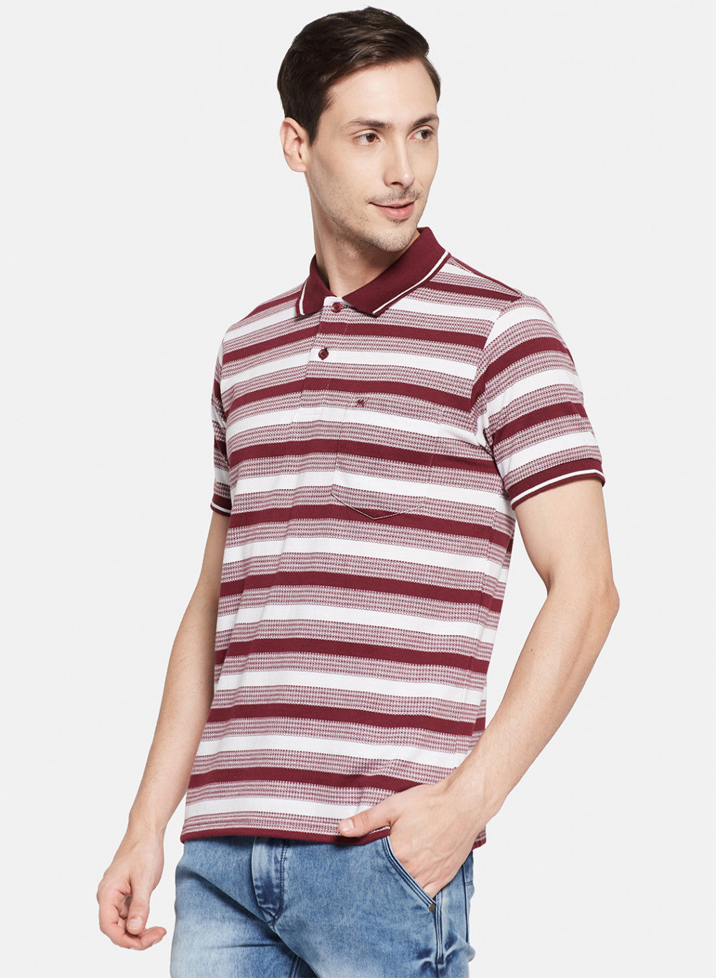 Mens Maroon Stripe T-Shirt