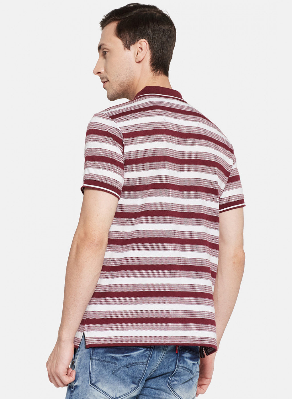 Mens Maroon Stripe T-Shirt