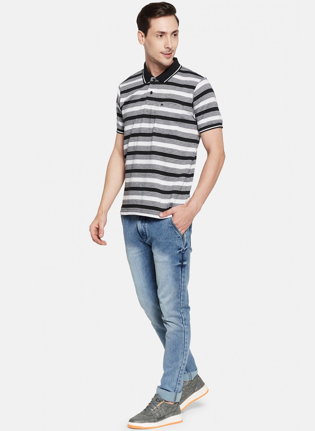 Mens Multi Color Stripe T-Shirt