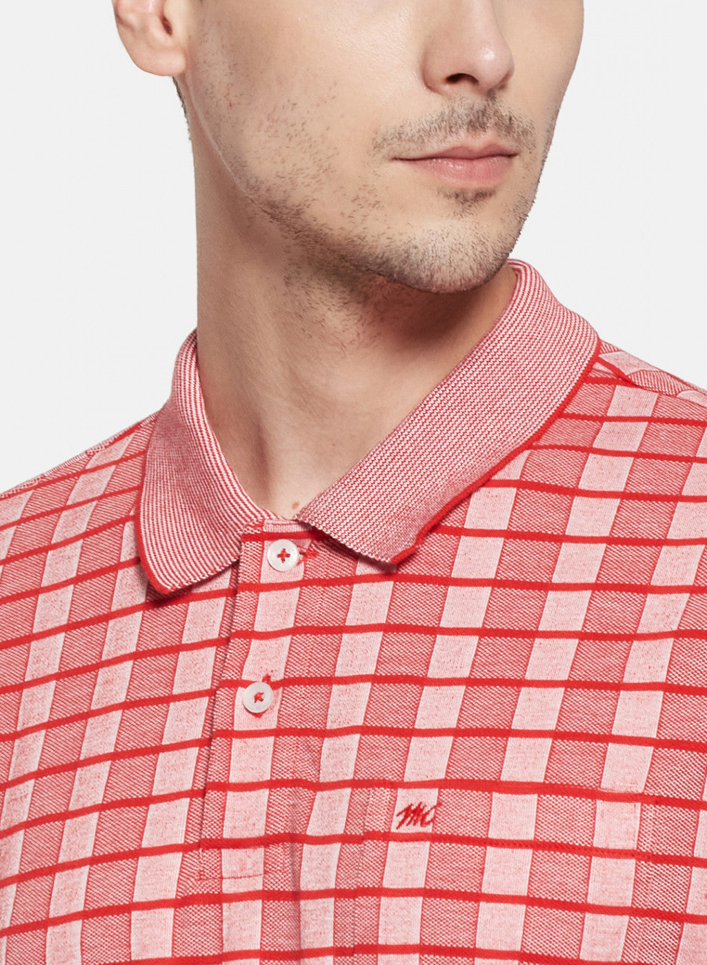 Mens Red Jaquard T-Shirt