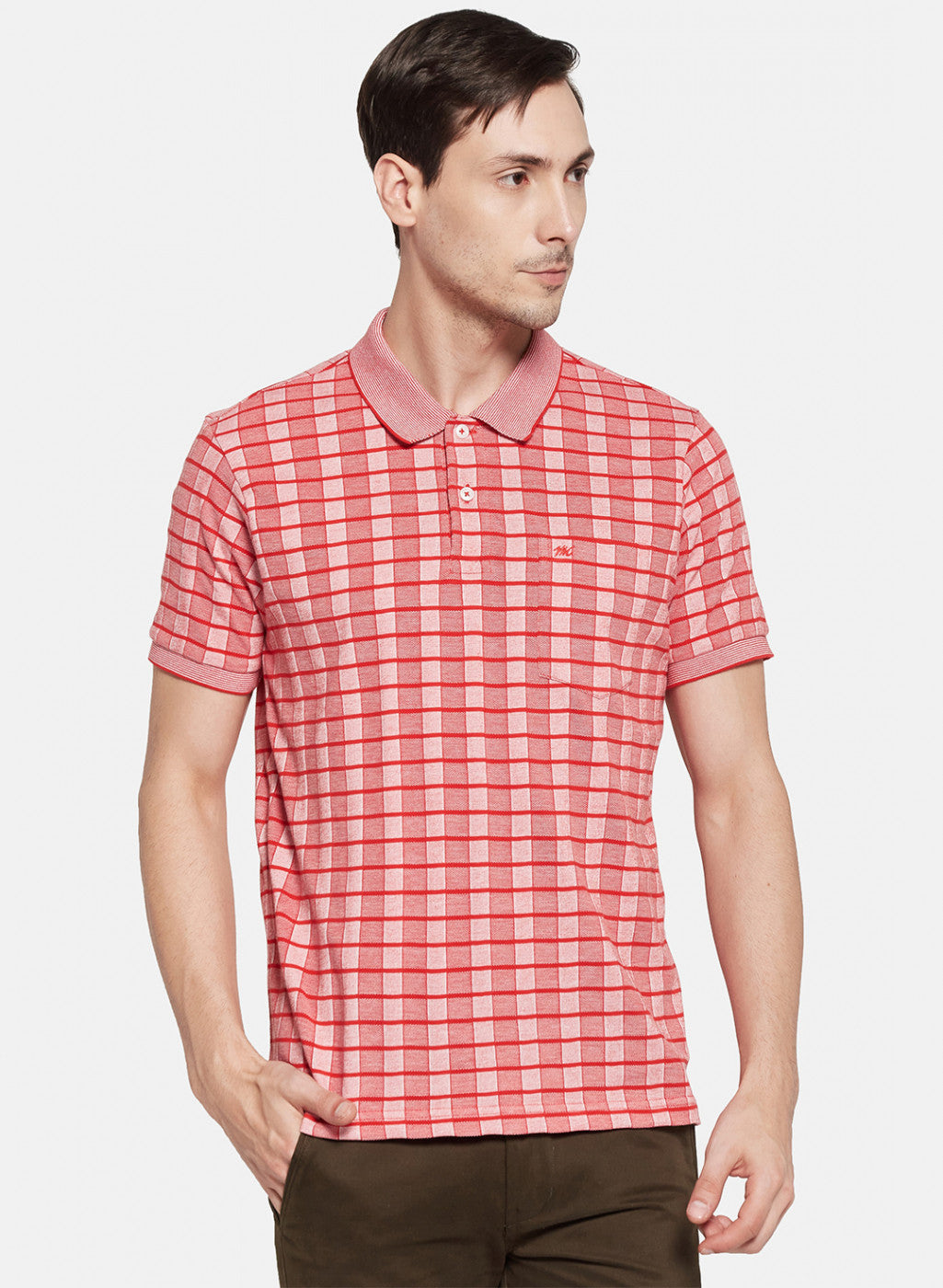 Mens Red Jaquard T-Shirt