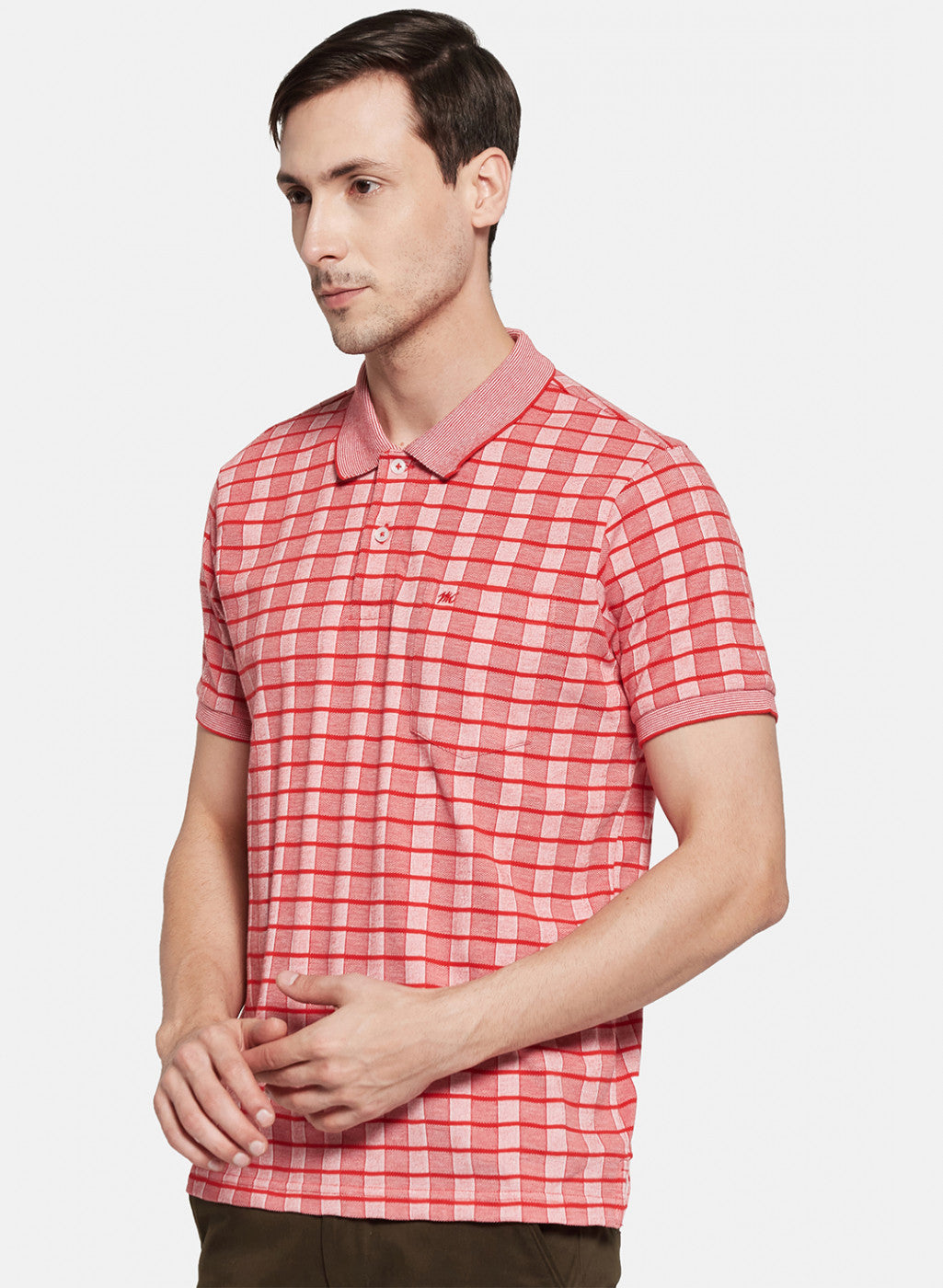 Mens Red Jaquard T-Shirt