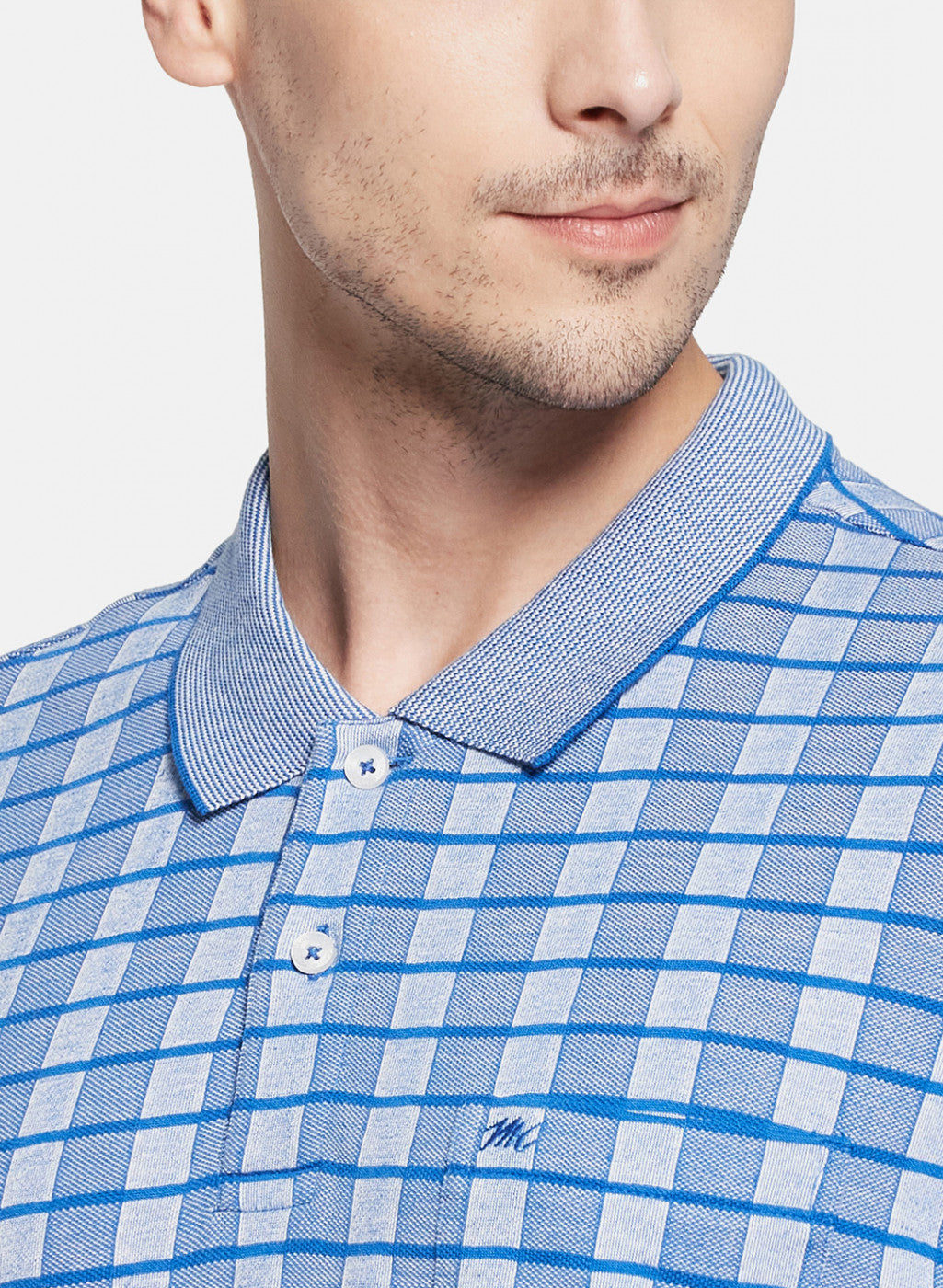 Mens Blue Jaquard T-Shirt